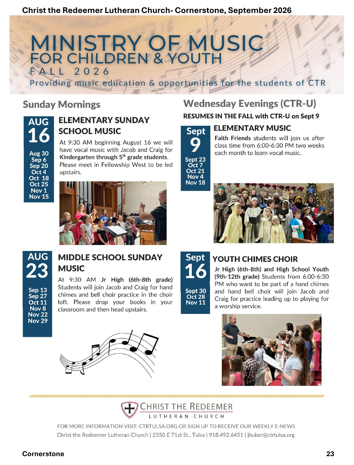 Christ the Redeemer September 2026 newsletter, page 23