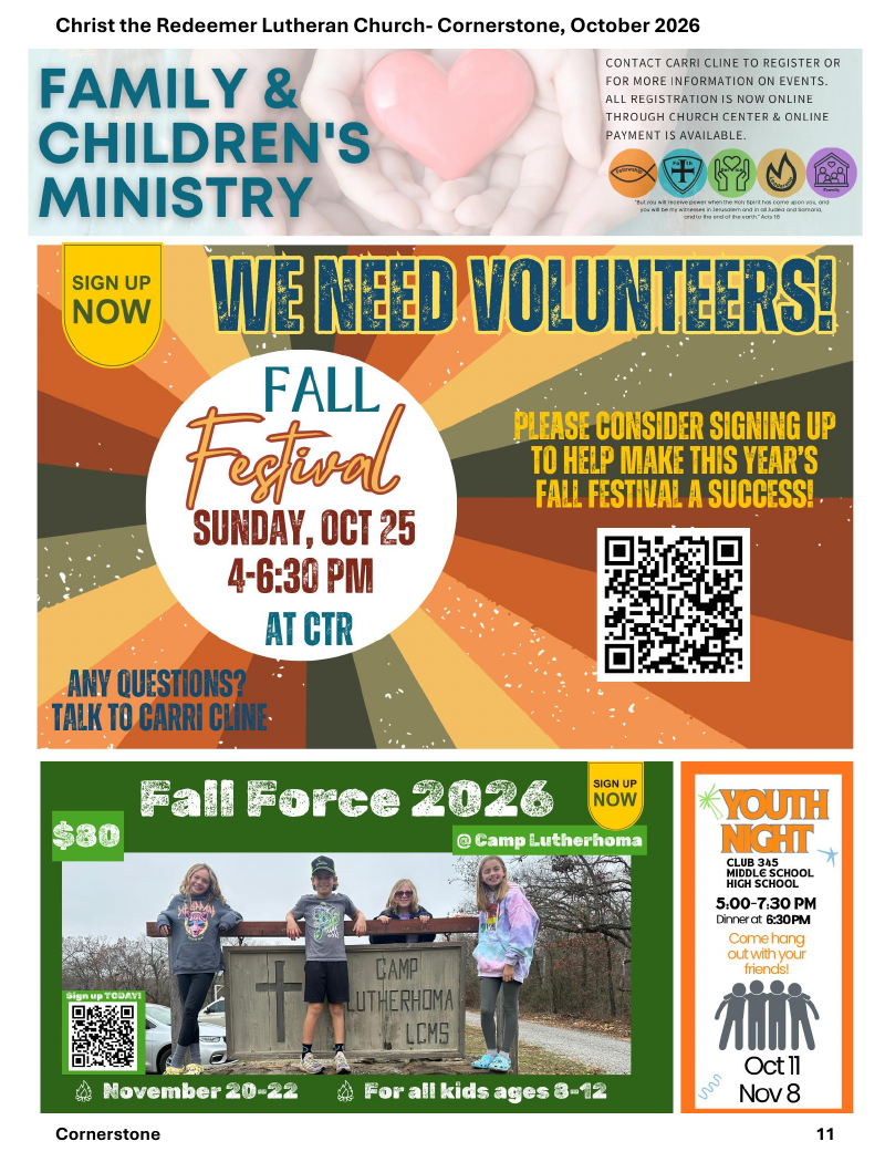 Christ the Redeemer October 2026 newsletter, page 11