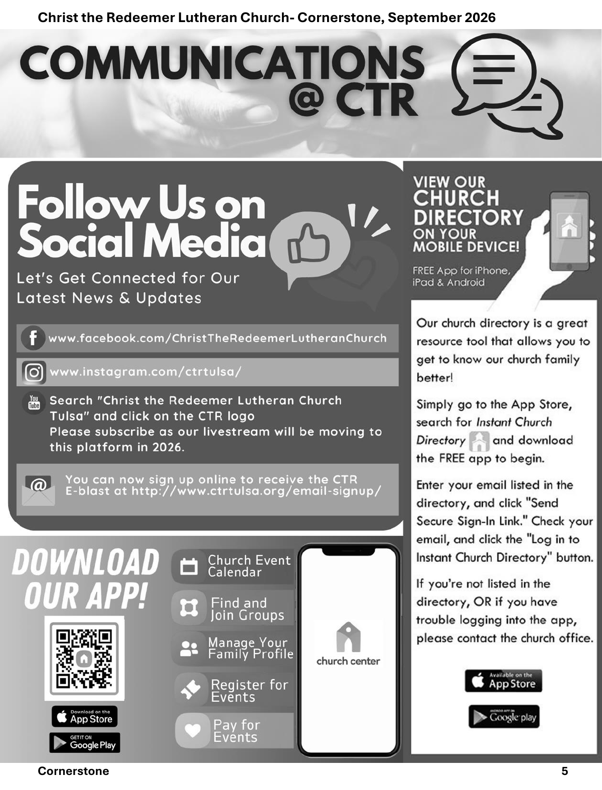 Christ the Redeemer September 2026 newsletter, page 5