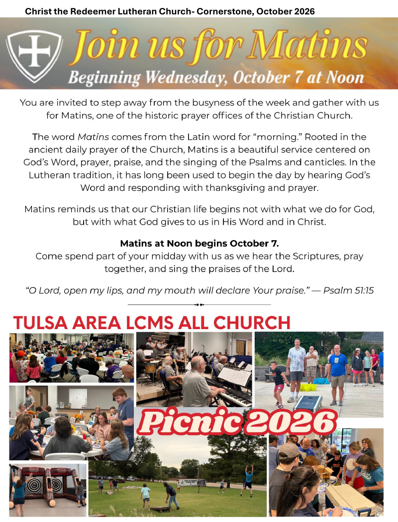 Christ the Redeemer October 2026 newsletter, page 13