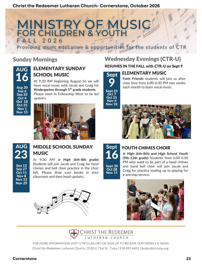 Christ the Redeemer October 2026 newsletter, page 23