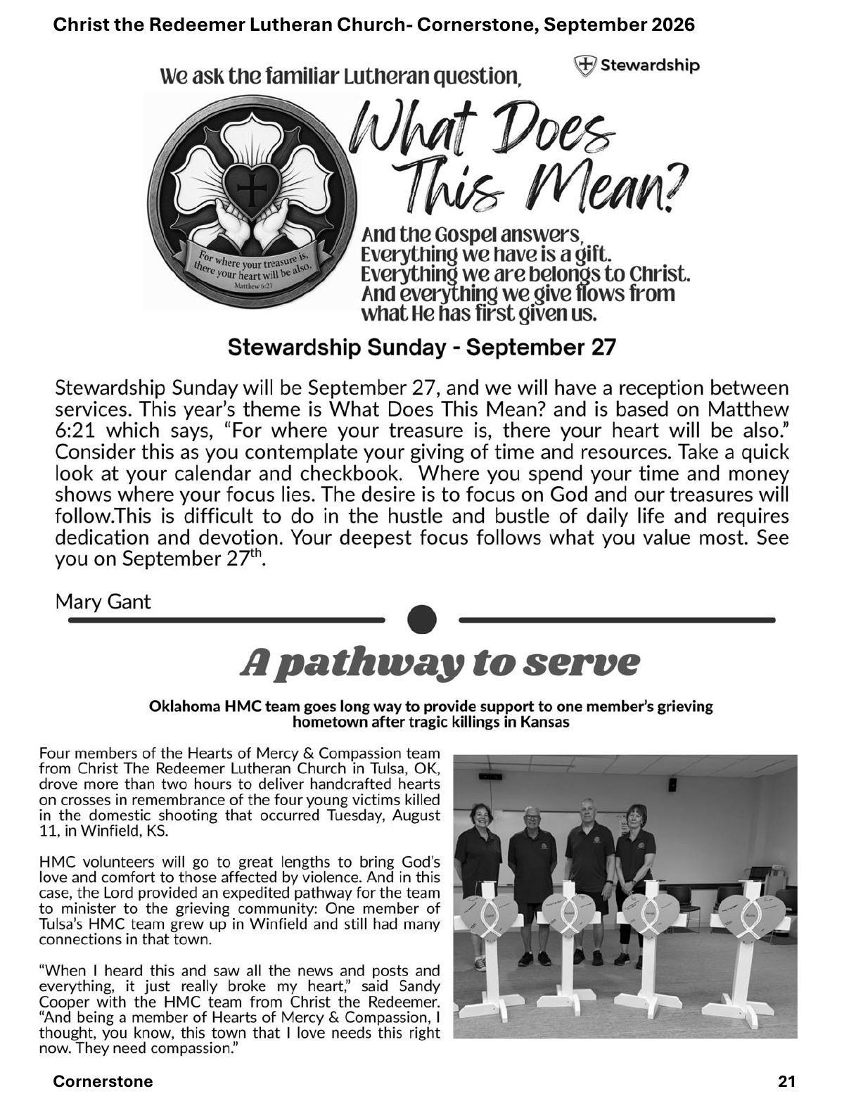 Christ the Redeemer September 2026 newsletter, page 21
