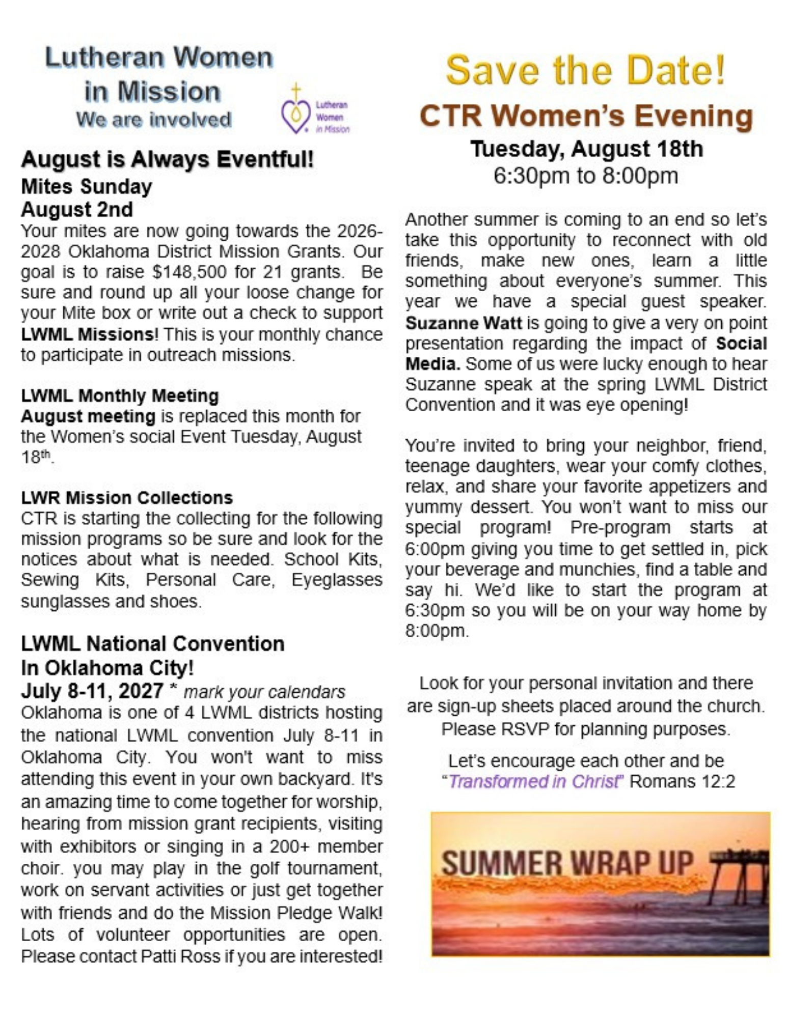 Christ the Redeemer August 2026 newsletter, page 7