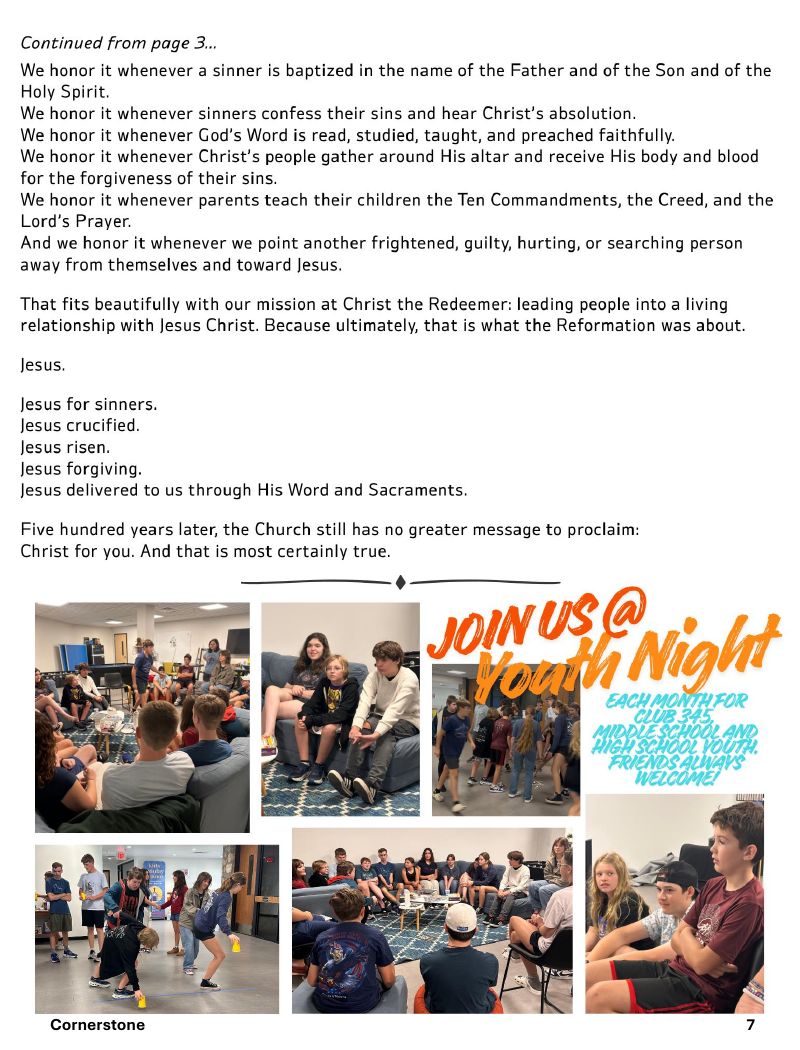 Christ the Redeemer October 2026 newsletter, page 7