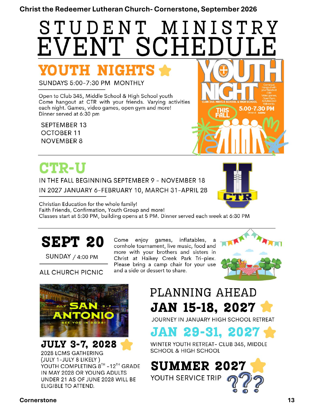 Christ the Redeemer September 2026 newsletter, page 13