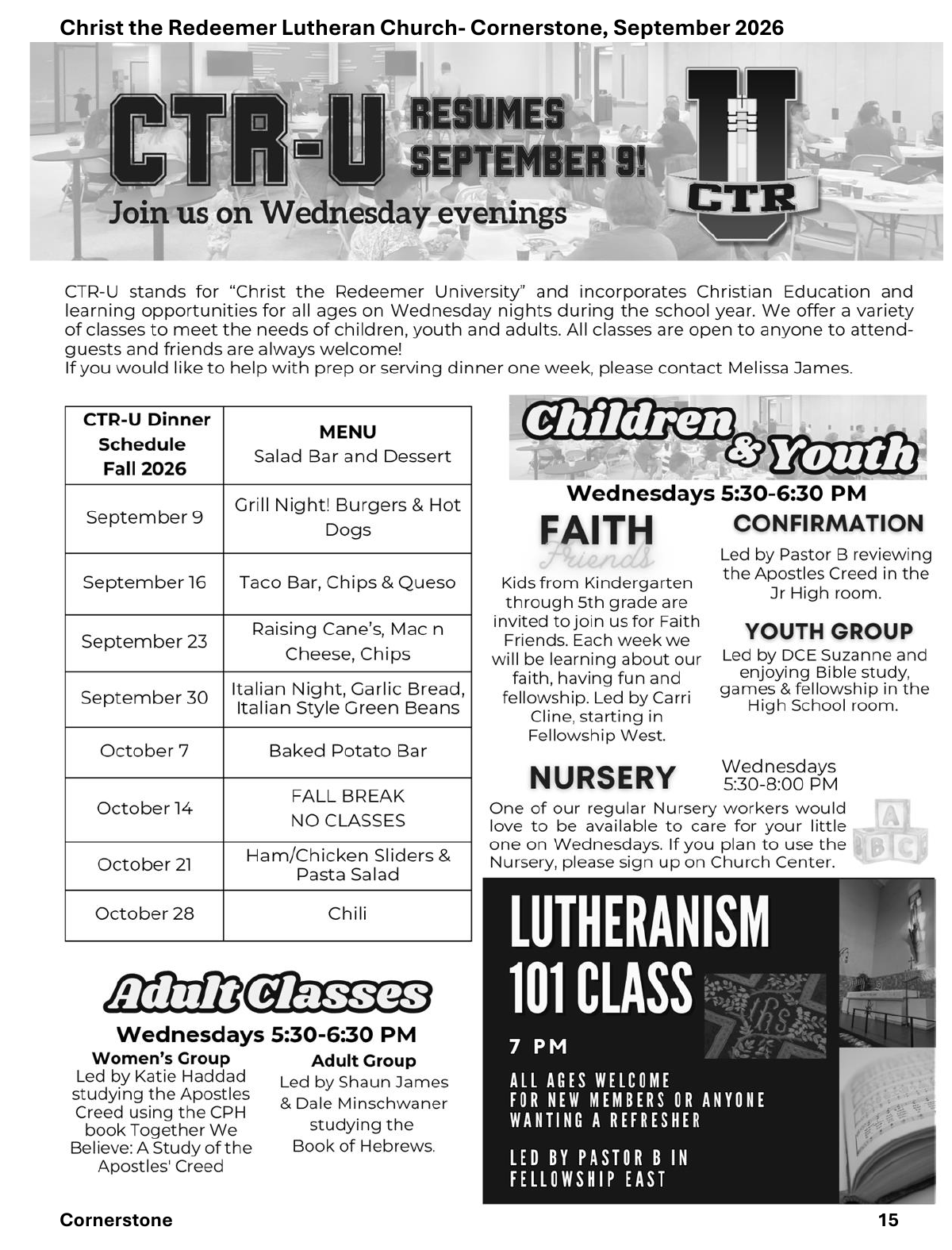 Christ the Redeemer September 2026 newsletter, page 15